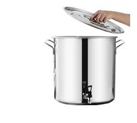 Stainless Steel 5L Soup Pot with Lid - Durable Stockpot & Thickened Milk Can with Tap - Versatile Cooking & Wine Bucket for Home & Kitchen Use