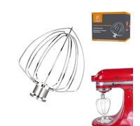 Stainless Steel 6-Wire Whip Attachment Compatible with Kitchen Aid 4.5-5 Quart Tilt-Head Stand Mixer, Egg Cream Stirrer Beater, Dishwasher Safe