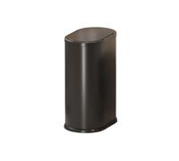 Stainless Steel 6L Oval Trash Can with Lid - Perfect for Kitchen Bathroom Office or Home Waste Bins (Black)