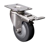 Stainless Steel 7.6 cm Roulette Plate 70 kg Load Capacity with BrakeDurable Gray Caster Wheel for HeavyDuty Applications (Set of 1)