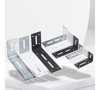 Stainless Steel 90-Degree Corner Bracket, Thickened Heavy-Duty Right Angle Plate Bracket for Wood/Metal Framing, 6-Pack Black