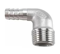 Stainless Steel 90 Degree Elbow, 1/2" Male Thread × 6mm/8/10/12/13/14/15/16/19/20mm Hose Barb 90° Elbow Connector SS304, 1PCS(1/2x6mm)