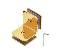 Stainless Steel 90 Degree Shower Glass Bracket, Glass Panel Clip, Shelf Support Clamp for Bathroom Office Restaurant, Gold