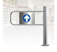 Stainless Steel 90° Swing Gate,Shop One-Way Door,Auto Closing Entrance Device for Pedestrian Access Control,Spring-Loaded Safety Swing Gates for Warehouse, Library, Shop(Left,70 x 100 cm)
