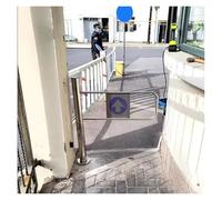 Stainless Steel 90° Swing Gate with Automatic Closure Spring-Loaded One-Way Entrance/Exit Device 38x40 in Half Waist Security Door Solution