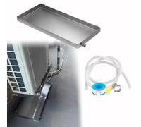 Stainless Steel AC Drain Pan, Air Conditioner Drip Pan with 3m Hose, Washing Machine Drip Tray for Wall Floor Washer and Dryer Leak Prevention Compatible with AC Units(91.5x42.5x5cm)