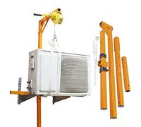 Stainless Steel AC Installation Tool Kit - Triangular Bracket Hoist with 15m Rope & Manual Winch - Heavy-Duty Outdoor Equipment for Easy Air Conditioner Setup