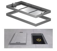 Stainless Steel Access Cover with Hidden Handle - Rectangular Inspection Lid for Indoor/Outdoor Use, Heavy-Duty Flush Mount Access Panel, Sleek Design