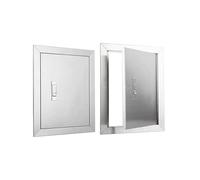 Stainless Steel Access Door Panel for Outdoor Kitchen & Plumbing, Metal Push Latch Wall Access Hatch, Waterproof Cover with Easy Installation