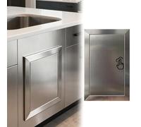 Stainless Steel Access Panel for Outdoor Kitchen, Click Open Cabinet Island Hole Cover Service Plate, Flush Mount Grilling Station Access Door(8x12in(200x300mm))