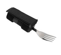 Stainless Steel Adaptive Eating Fork, Ideal Assistive Utensil for Elderly, Comfortable Eating with Textured Grip Handle, Adjustable Hand Strap