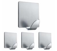 Stainless Steel Adhesive Hooks - Sleek Wall Organizers for Home & Office | 6-Pack Square Hooks