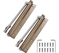 Stainless Steel Adjustable Automatic Door Closers Silent Buffer Hinges Invisible Anti-Pinch Door Closers - 2 Pieces in Red Bronze for Home Use