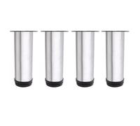Stainless steel adjustable cabinet legs, 4-piece furniture legs, round cabinet legs, TV table legs, furniture feet, adjustable 0-15 mm, with screws, suitable for all types of wooden furniture(345mm)