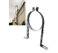 Stainless Steel Adjustable Chimney Pipe Holder Wall Support Bracket Flue Liner Clamp Hanging Fixing Clip Stove Pipe Hanger(25cm/9.84in)