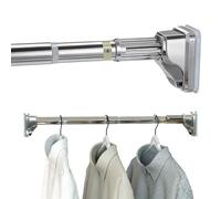 Stainless Steel Adjustable Closet Rod, No-Drill Installation, Heavy-Duty Hanging Bar for Closet, Wardrobe & RV (20-30 inch)