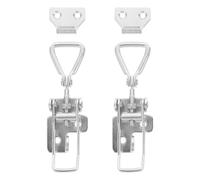 Stainless Steel Adjustable Hasp Lock 2pcs for Marine Hatches and Doors | Silver Finish, Practical Stable Fitting, Easy Install, Ships and Yacht Use, Cabinet Door Clasp Latch