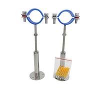 Stainless Steel Adjustable Pipe Bracket Clamp - Wall/Ceiling Mount Support for 1-1/2 Inch Pipe, Heavy-Duty Rust-Proof Brackets with Fixings, Extended Type, 2 Pack