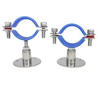 Stainless Steel Adjustable Pipe Bracket Clamp - Wall/Ceiling Mount Support for 1-1/2 Inch Pipe, Heavy-Duty Rust-Proof Brackets, Short Type, 2 Pack