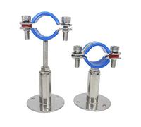 Stainless Steel Adjustable Pipe Bracket Clamp - Wall/Ceiling Mount Support for 1-1/4 Inch Pipe, Heavy-Duty Rust-Proof Brackets with Fixings, 2 Pack