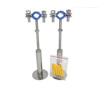 Stainless Steel Adjustable Pipe Bracket Clamp - Wall/Ceiling Mount Support for 19mm (1/2 Inch) Pipe, Heavy-Duty Rust-Proof Brackets with Fixings, Extended Type, 2 Pack