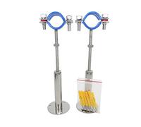 Stainless Steel Adjustable Pipe Clamp Bracket - Wall/Ceiling Mount Support for 1-Inch (32mm) Pipe, Heavy-Duty Rustproof Brackets with Screws, Extended Type, Set of 2