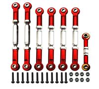 Stainless Steel Adjustable Turnbuckles/Camber Links with Rod Ends Set for 1/10 Traxxas Slash 4X4/2WD. (RED)