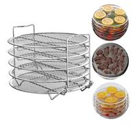 Stainless Steel Air Fryer 5 Layer Stackable Cooling Rack Dehydrator Steamer for Multi Level Cooking and Easy Handling