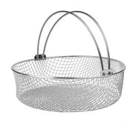 Stainless Steel Air Fryer Mesh Basket - 21cm Breathable Frying Insert W/Folding Handle - for Instant pots 6QT 8QT & 22cm+ Fryers - Dishwasher Safe Oven Dehydrator