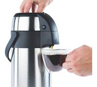 Stainless Steel AIR Pot HOT Drinks Flask Travel Vacuum | Stainless Steel Inner Lining | No Glass to Break | Tough Stainless Steel Outer Casing | Keep Drinks Hot or Cold for Hours | Push Button Release