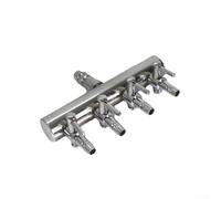 Stainless Steel Air Pump Manifold Valve Gas Volume Regulating Diverter with 8mm Inlet and 4mm Outlets for Aquarium Oxygen Flow Distribution Control(4 ways)