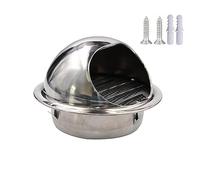 Stainless Steel Air Round Hood, Round Bull Nosed External Extractor, Vent Hood, Air Vent Round Grille Cover, Wall Vent Outlet Cap Cover, for Bathrooms, Kitchens, Garages (Color : Silver, Size : 7.5c