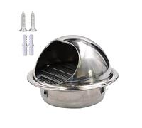 Stainless Steel Air Round Hood, Round Bull Nosed External Extractor, Ventilation Outlet, Round Louver Grille Cover, Wall Mount Exhaust Covers Vents Outlet, for Bathrooms, Kitchens, Garages (Color : S