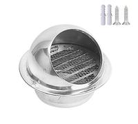 Stainless Steel Air Round Hood, Round Bull Nosed External Extractor, Wall Air Ventilation Outlet Hood, Wall Vent Cap, Round Wall Vent Outlet Cover, Vent Cover Stainless Steel (Color : Silver, Size :