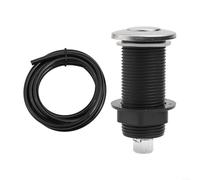 Stainless Steel Air Switch Button Replacement, Pneumatic Push Button for Garbage Disposal and Toilet Flush, Metal Actuator Accessory with for Easy Installation, Black