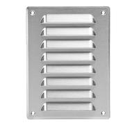 Stainless Steel Air Vent Grille - 140mm x 190mm - Fly Screen, Flat Louvre - Duct Cover.