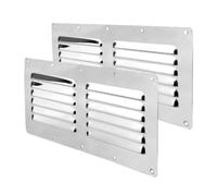 Stainless Steel Air Vent Grille Wall Ducting Cover Ventilation Louvre 2X 4.53x9.13 Inches
