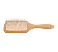 Stainless Steel Airbag Hair Comb for Gentle Detangling and Massage | Bamboo Handle, Polished Teeth and Ergonomic Grip, for Dry Straight Hair, Travel or Shower Use