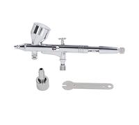 Stainless Steel Airbrush Kit, Multifunctional Spray Gun Kit for Artwork Model Painting, Adjustable Air Paint Ratio Portable Airbrush Gun with 0.2mm Nozzle for DIY Craft