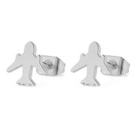 Stainless Steel Airplane Cartilage Stud Small Tiny Earrings for Women Men Minimalist Cute Aircraft Mini Tragus Post Piercing Dainty Plane World Travel Stewardess Pilots Travelers Fashion Jewelry, One