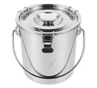 Stainless Steel Airtight Bucket with Lid, Ideal for Coffee Storage, Outdoor Use, and Fire Extinguishing, 16 * 16cm