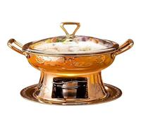 Stainless Steel Alcohol Stove Buffet Server Food Warmer - Rose Gold, Champagne Gold, Bronze - Adjustable Heat,B-27 cm (C 27 cm)