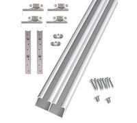 Stainless Steel & Aluminum Double Track Hardware | Multicolor multiple sizes for barn doors, cabinets, bifold doors(Silver,1350mm/53 inch)