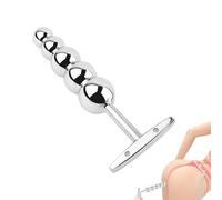 Stainless Steel Anal Beads 5-Ball Butt Vaginal Plug Masturbation BDSM SM Metal Prostate Massager & Anal Trainer Toy for Adult Giant Fetish Play Sex Love Couples Tools
