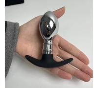 Stainless Steel Anal Beads Butt Plug Prostate Massager - Expanding Anal Plug Trainer Anal Probe G-Spot Stimulation Adult Sex Toys (M)