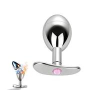 Stainless Steel Anal Plug Sex Toys, Metal Butt Plug with Hidden Compartment, Smooth Luxury Design, Secret Storage Chamber, Ice Play Compatible, Couples Intimate Accessory，L