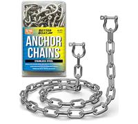Stainless Steel Anchor Chain, Marine Grade Boat Accessories with Double Shackle Link Ends, 4 Ft Length, 3/16" Width for Boats