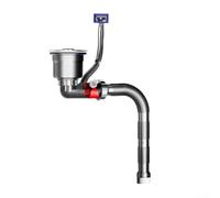Stainless Steel and PP Sink Drain Pipe Set Designed for Double Sink Drainage and Control Functionality (110 Cage)