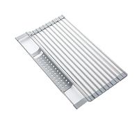 Stainless Steel and Silicone Dish Drainer Over Sink - Space Saving Kitchen Rack Various Sizes (45 * 31.5cm) Rust Resistant Ideal for Dish Drying and nization