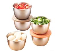 Stainless Steel and Silicone Sauce Cups 5 Piece Set 2.5 oz Each for Condiment Storage and On-the-Go Serving